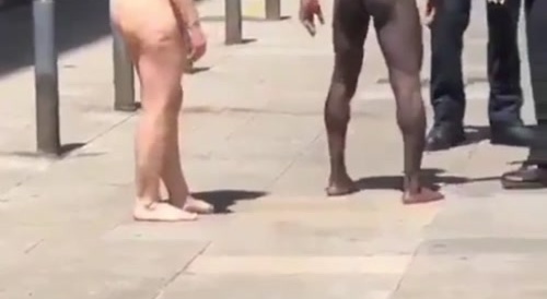 【動画あり】アダムとイブのコスプレをした黒人カップル